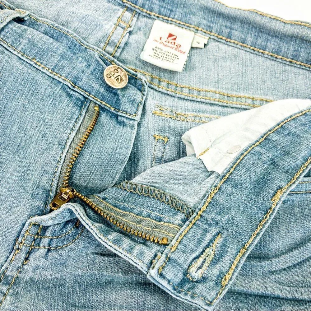 Lada Creased Blue Wash Jeans Sz 7 - Picture 4 of 10